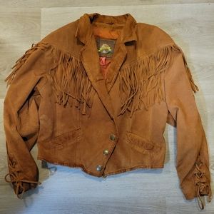 Vintage Wilson's tassel leather coat size medium